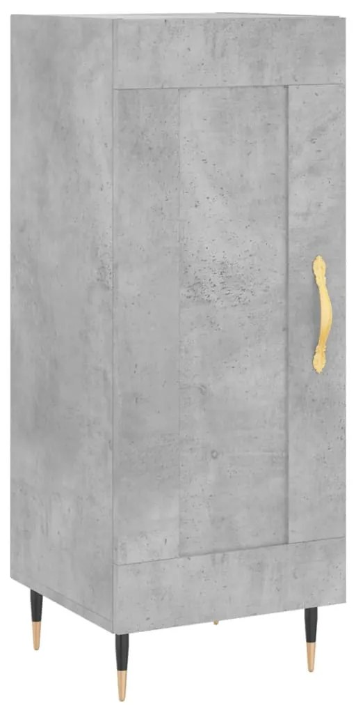 Credenza grigio cemento 34,5x34x90 cm in legno multistrato