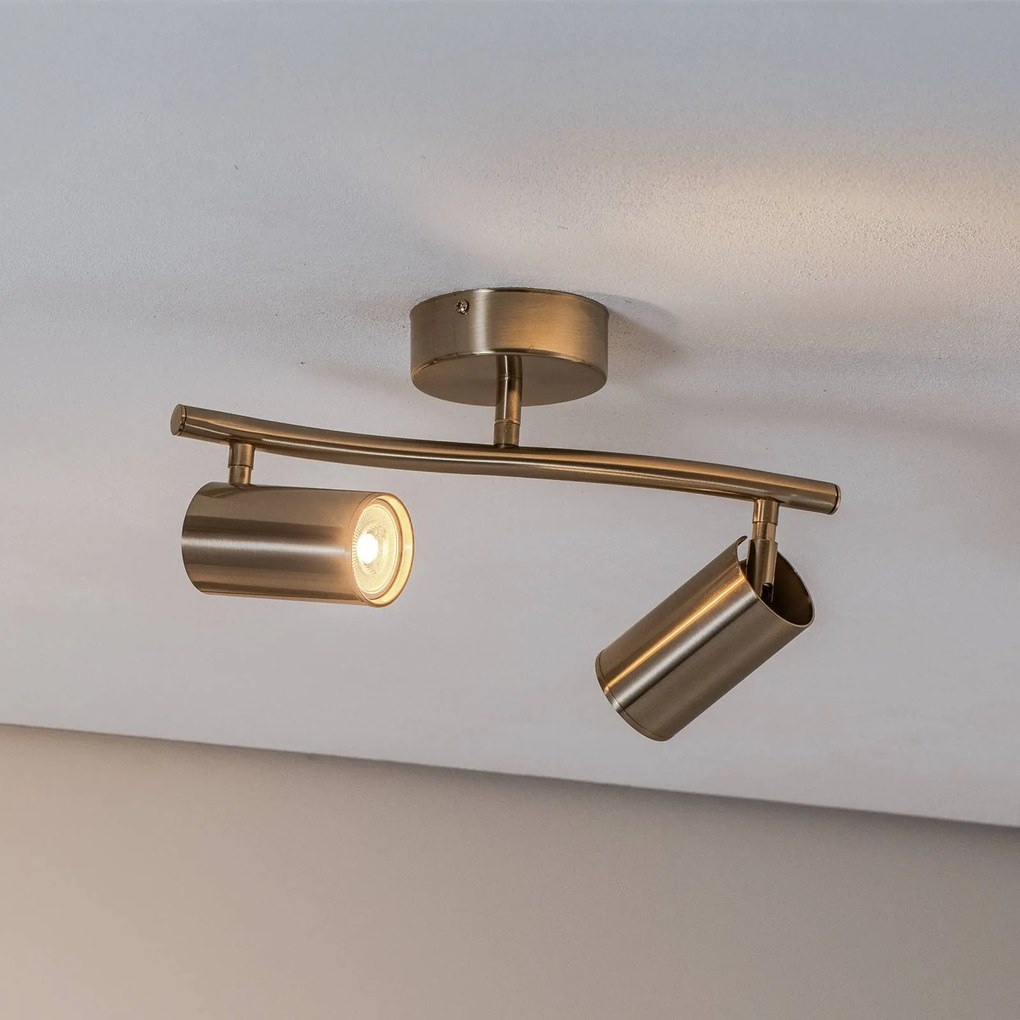Lucea Faretto da soffitto Spotte, ottone anticato, a 2 luci