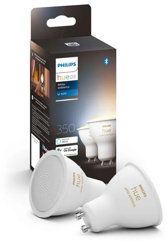 Philips Hue - Philips Hue White Amb. 6W Bluetooth GU10 Lampadina 2 pcs. Philips Hue