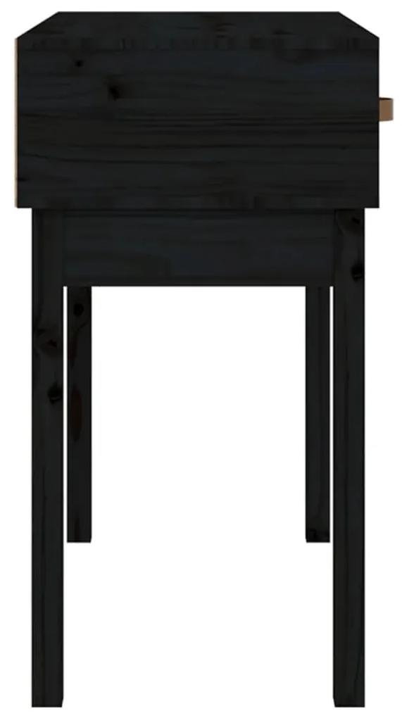 Tavolo consolle nero 76,5x40x75 cm in legno massello di pino