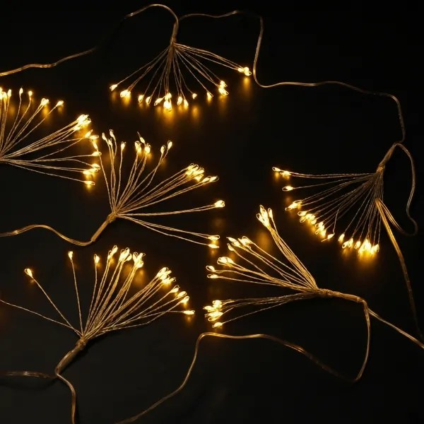 Brilagi - Catena luminosa LED per esterni 150 LED, 5 m, IP44, bianco caldo, effetto fuochi d'artificio