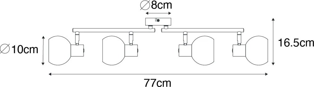 Faretto intelligente dorato con vetro rosa incl. 4 Wifi P45 - VIDRO