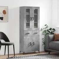 Credenza Grigio Cemento 69,5x34x180 cm in Legno Multistrato 3198533