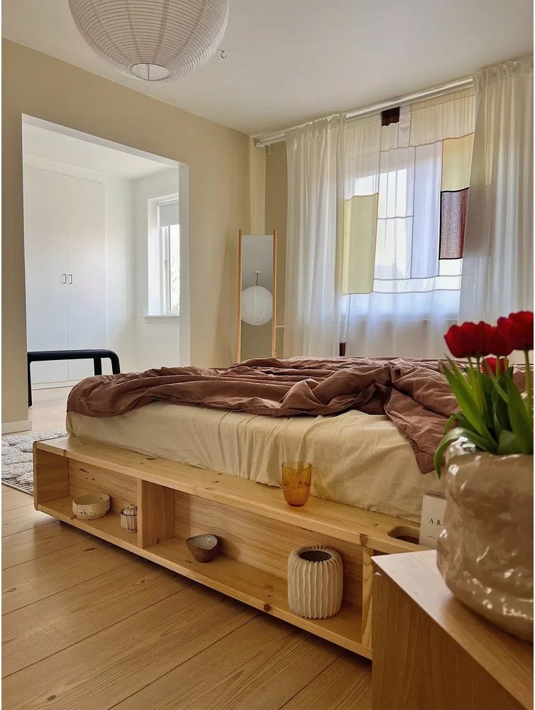 Letto matrimoniale in legno di pino con griglia 180x200 cm Ziggy - Karup Design