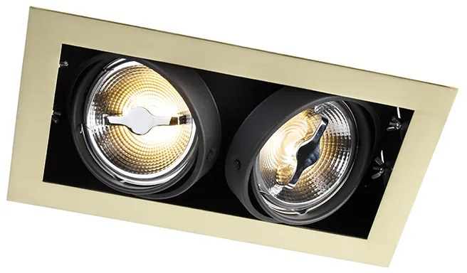 Faretto da incasso orientabile in ottone a 2 luci - ONEON 111-2
