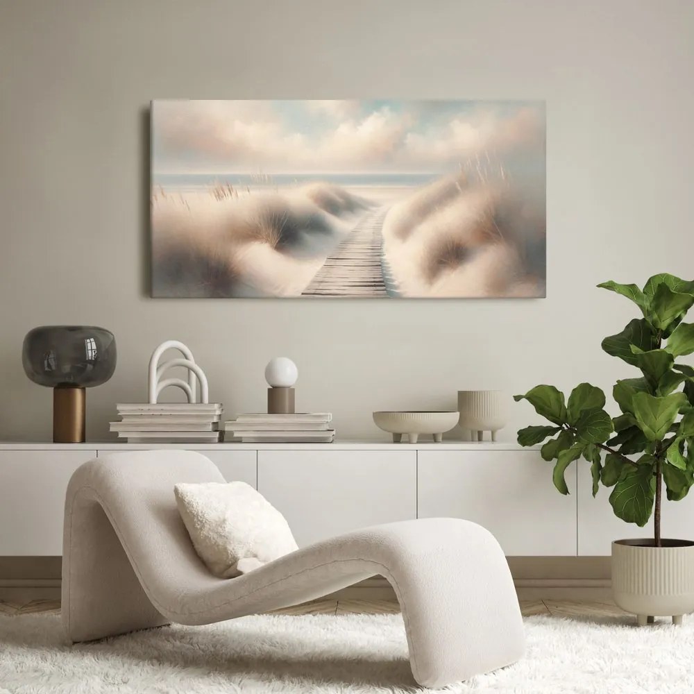 Quadro su tela – Sentiero di legno verso l’oceano