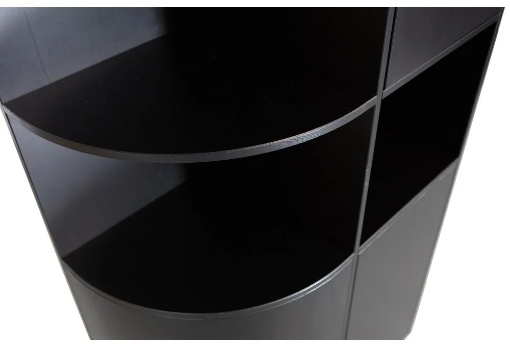 Libreria modulare nera in legno di pino 78x210 cm Finca - WOOOD