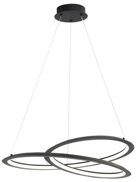 Lampadario LED a sospensione con filo TANGO LED/44W/230V 4000K diametro 60 cm nero