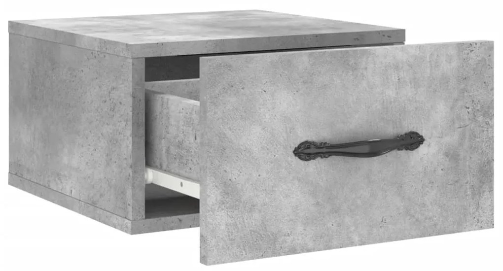 Comodini a Muro 2 pz Grigio Cemento 35x35x20 cm