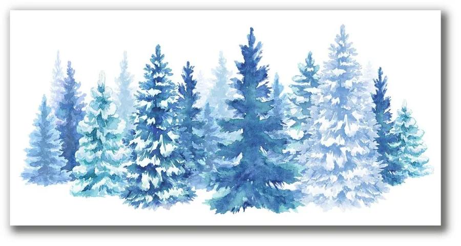 Quadro su tela Alberi di Natale Neve Inverno 100x50 cm