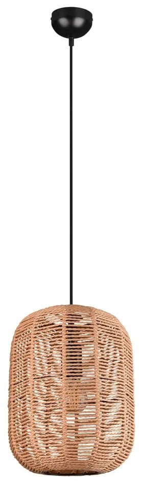 Lampadario marrone chiaro con paralume in tessuto ø 35 cm Runa - Trio
