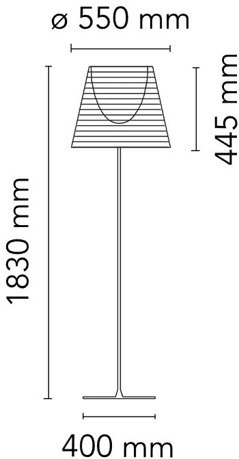 Flos Ktribe Floor 3 Lampada Da pavimento h.183 CM a luce diffusa con dimmer e diffusore esterno trasparente