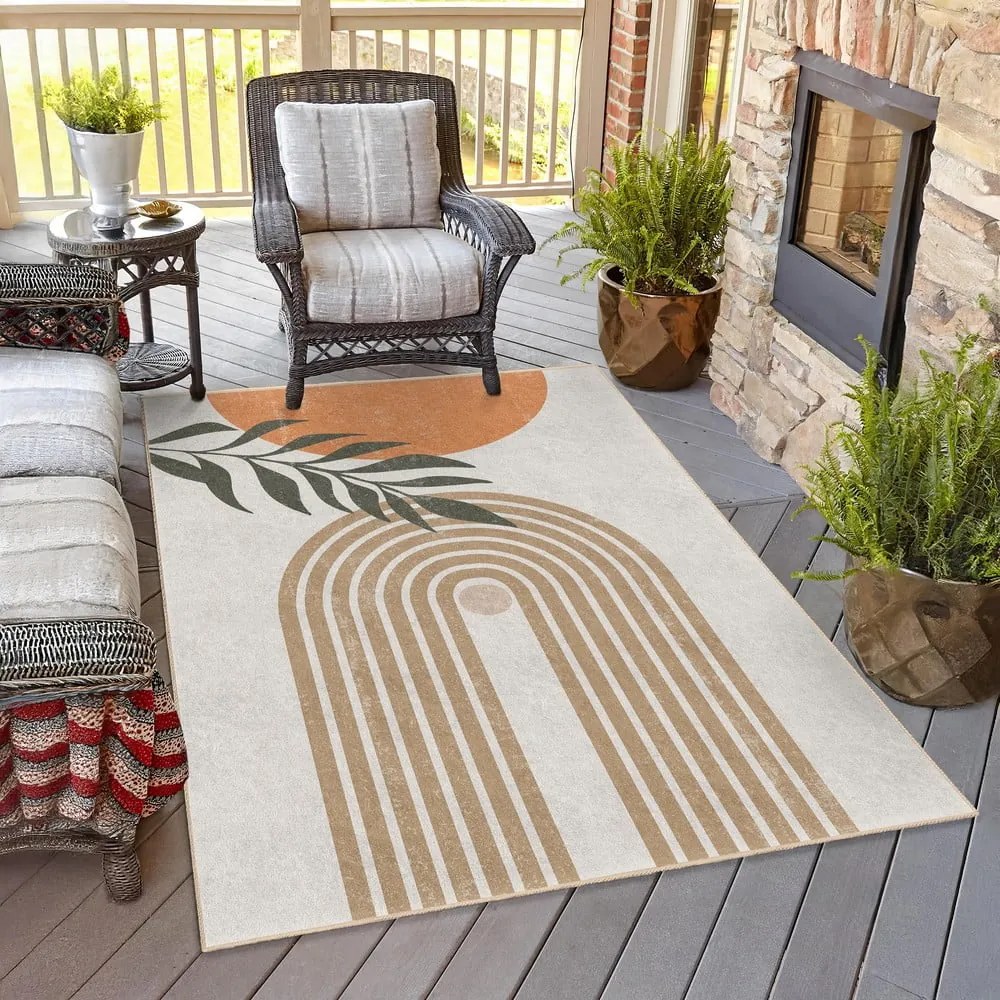 Passatoia color crema lavabile 80x200 cm Dot Arch – Mila Home