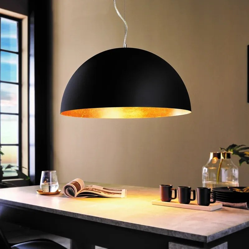 Lampadario Glamour Gaetano 1 nero E27 Ø38cm EGLO