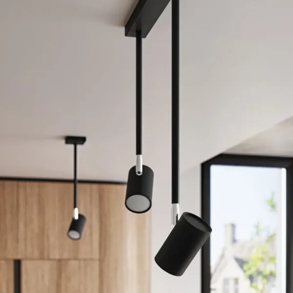 Sollux SL.1075 - Lampadario su palo NORANO 2xGU10/40W/230V nero