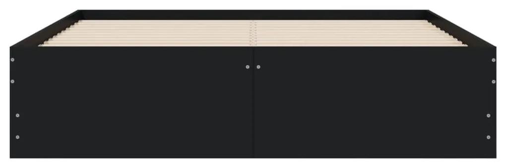 Giroletto con Cassetti Nero 120x190 cm in Legno Multistrato