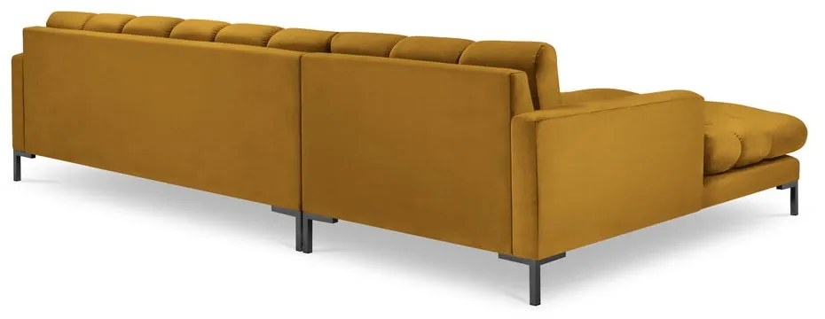 Divano angolare in velluto giallo, angolo sinistro Bali - Cosmopolitan Design