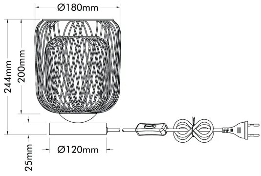 Globo 15965T - Lampada da tavolo DICHTI 1xE27/40W/230V
