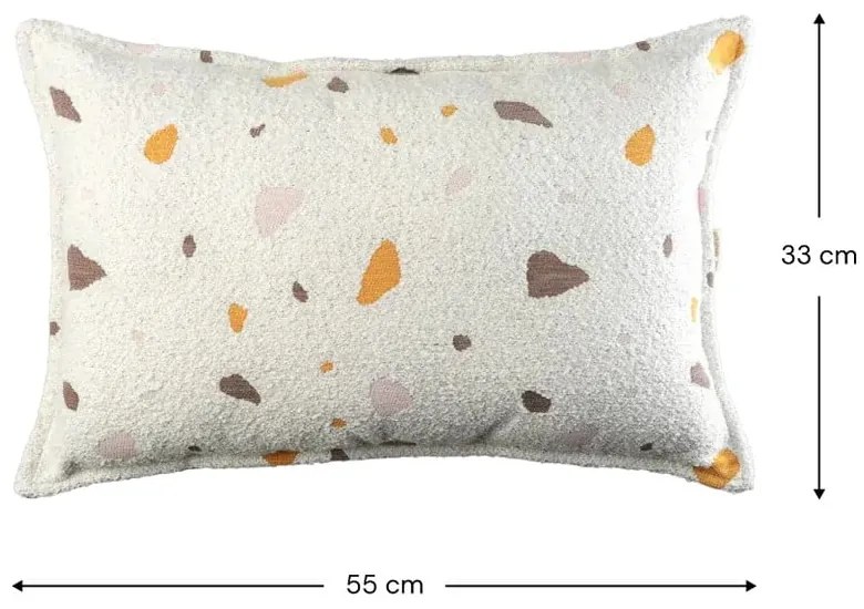 Cuscino per divano da bambini color crema con rivestimento in bouclé e ciniglia Terrazzo Bolster – Wigiwama