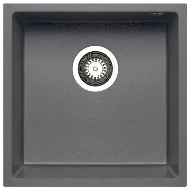 Lavello integrato 1 vasca PYRAMIS Tetragon granito L 40 x L 40 cm grigio