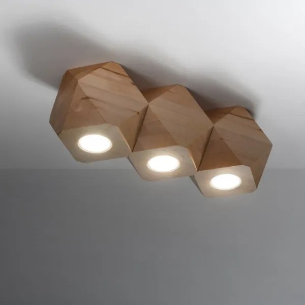 Sollux SL.1010 - Plafoniera WOODY 3xGU10/40W/230V