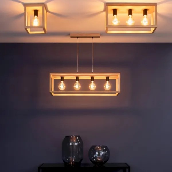 Spot-Light 9154174 - Plafoniera KAGO 1xE27/60W/230V rovere opaco