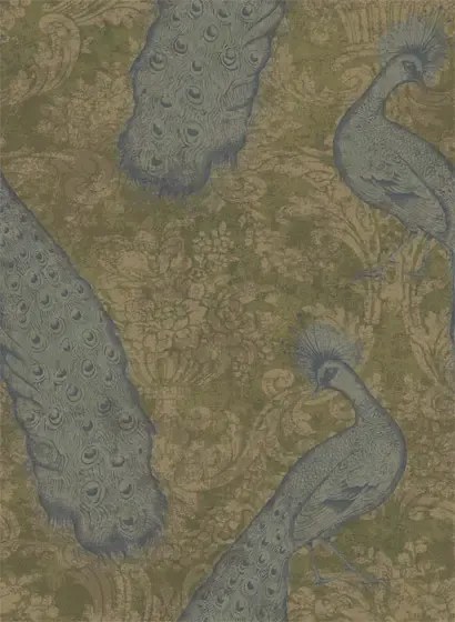 Cole & Son Carta da parati Byron - Teal/ Pewter