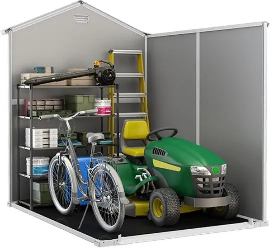 Casetta Da Giardino In Resina 185,8x236,8x227H Cm Manor 6x8 Grigio Keter Con Finestra