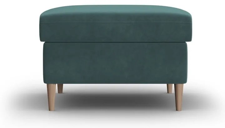 Poggiapiedi color petrolio con rivestimento in velluto Kyoto – Cosmopolitan Design