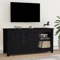 Mobile Porta TV Nero 103x36,5x52 cm in Legno Massello di Pino cod 12347