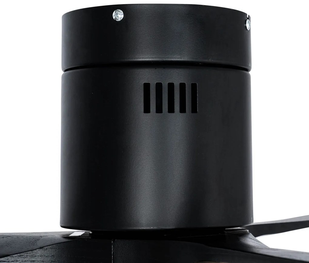 Ventilatore da soffitto intelligente nero 132 cm con LED dimmerabile a 3 fasi in Kelvin e telecomando - Sofia