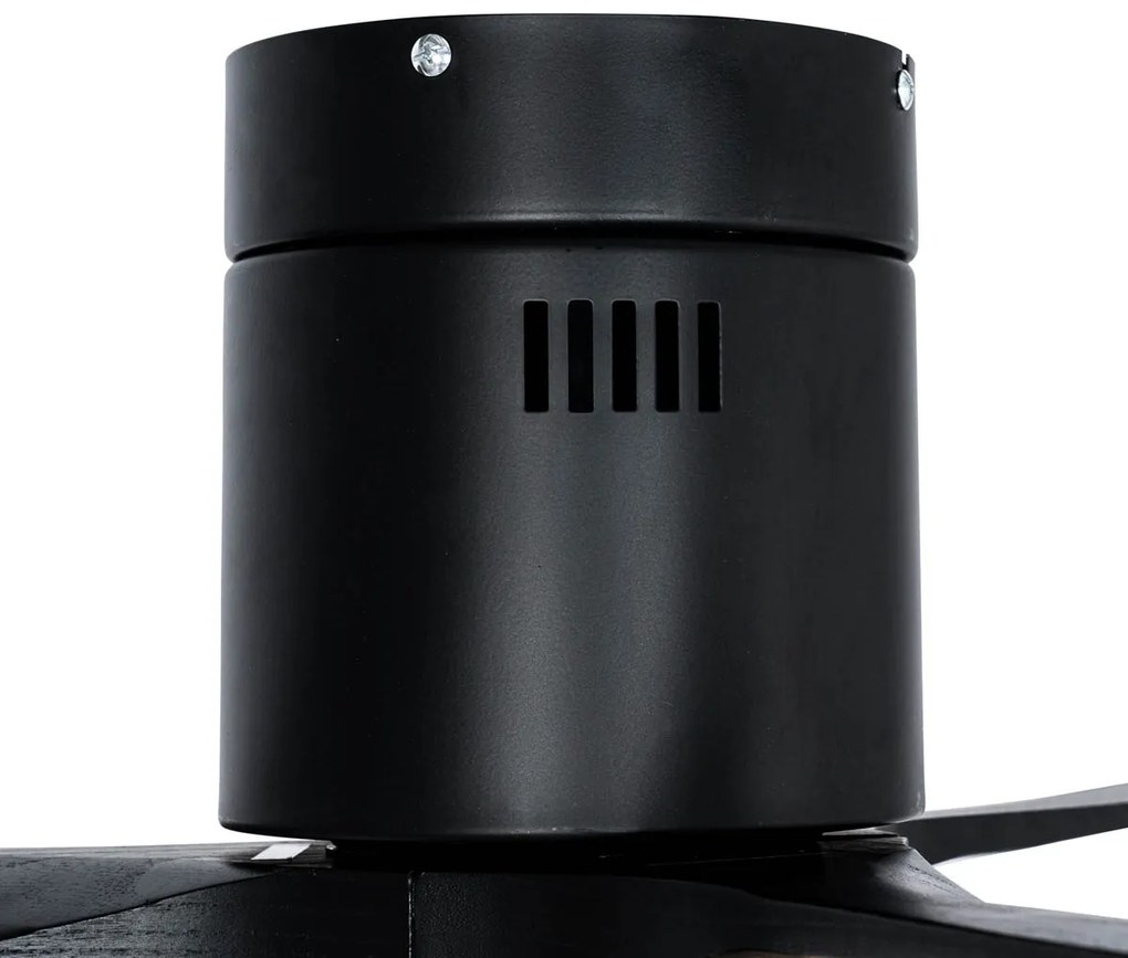 Ventilatore da soffitto smart nero 132 cm con LED dimmerabile e telecomando - Sofia