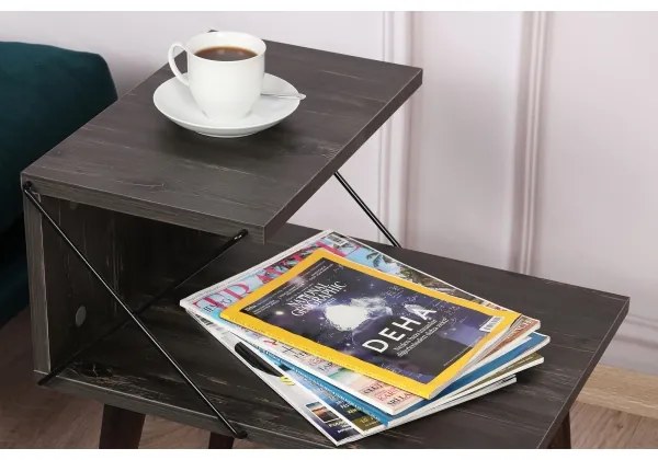 Comodino CROSS 55x50 cm marrone