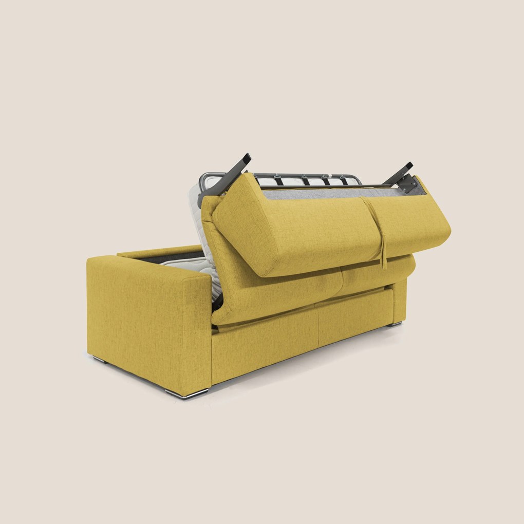 Nixon Divano letto matrimoniale con materasso 20 cm in tessuto impermeabile T03 giallo