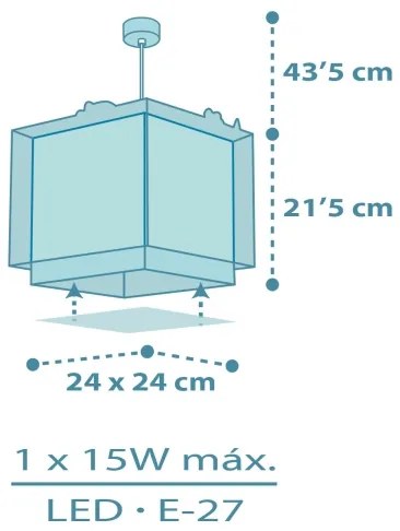 Dalber 63452 - Lampadario per bambini BABY DINOS 1xE27/15W/230V multicolore