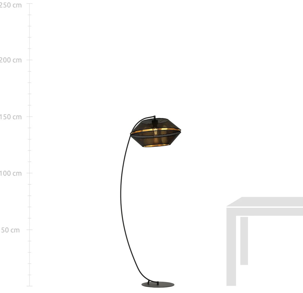 Piantana Moderno Enea Acciaio Nero 1 Luce E27 Ip20