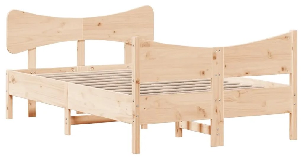 Giroletto con testiera 120x190 cm in legno massello di pino
