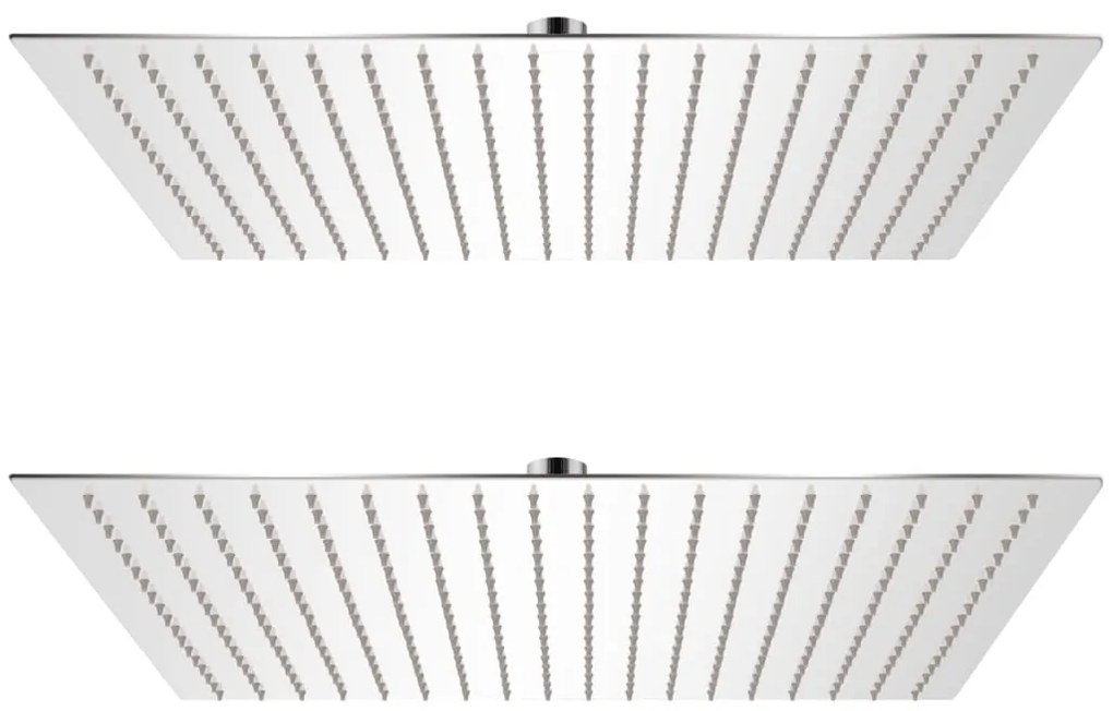 Soffione Per Doccia A Pioggia 2 Pz Acciaio Inossidabile 50x50cm /