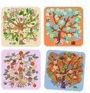 Gioco creativo - collage in feltro morbido - alberi delle quattro stagioni