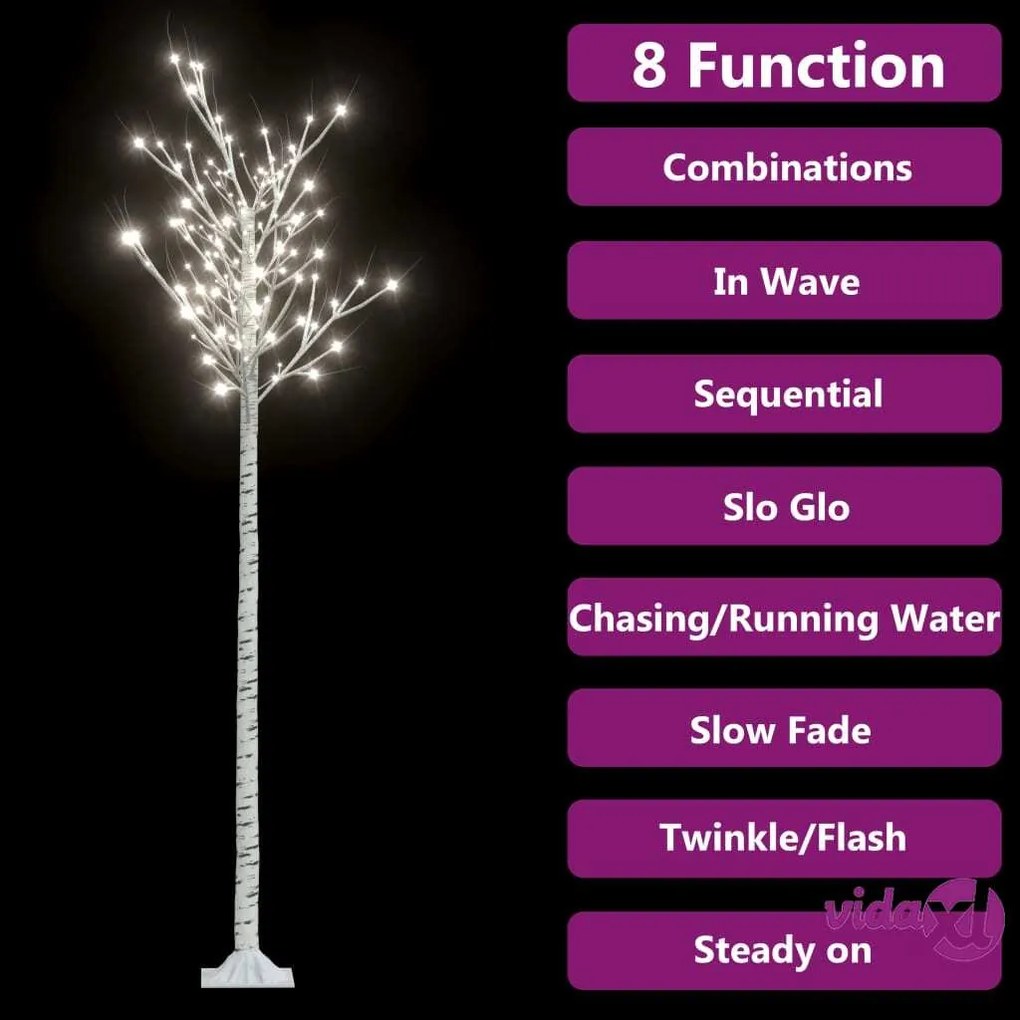 vidaXL Albero Natale 200 LED 2,2m Salice Bianco Freddo Interno Esterno