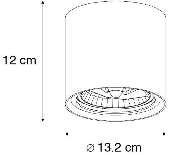 Faretto di design nero AR111 - Impact