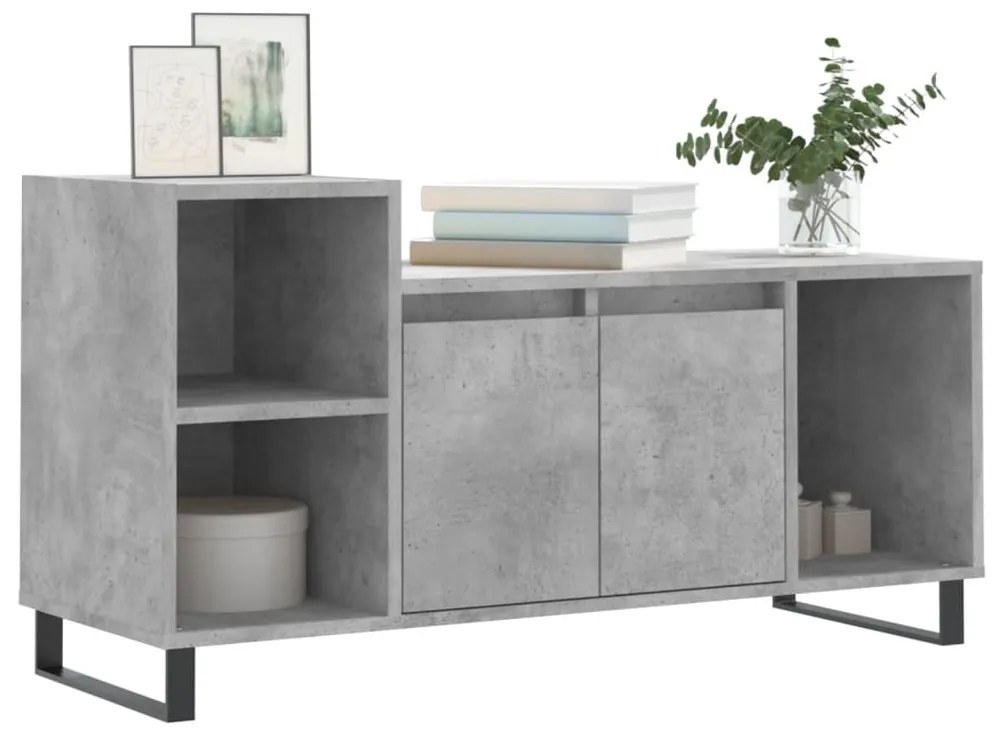 Mobile per tv grigio cemento 100x35x55 cm legno multistrato