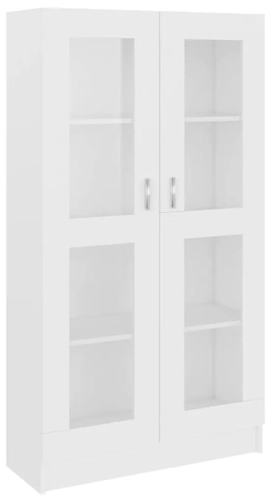 Armadietto con vetrina bianco 82,5x30,5x150 cm in truciolato