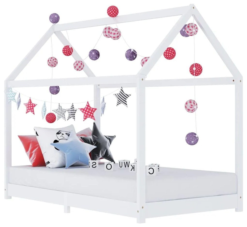 Giroletto Per Bambini Bianco İn Massello Di Pino 90x200 Cm /