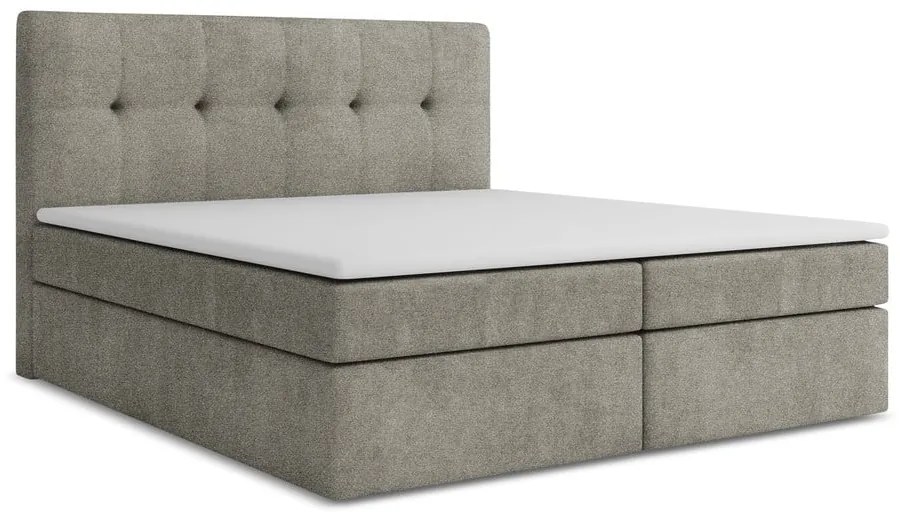 Letto boxspring grigio con contenitore 140x200 cm Palta – Makamii