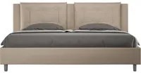 Letto matrimoniale king size contenitore imbottito 200x200 similpelle tortora Annalisa