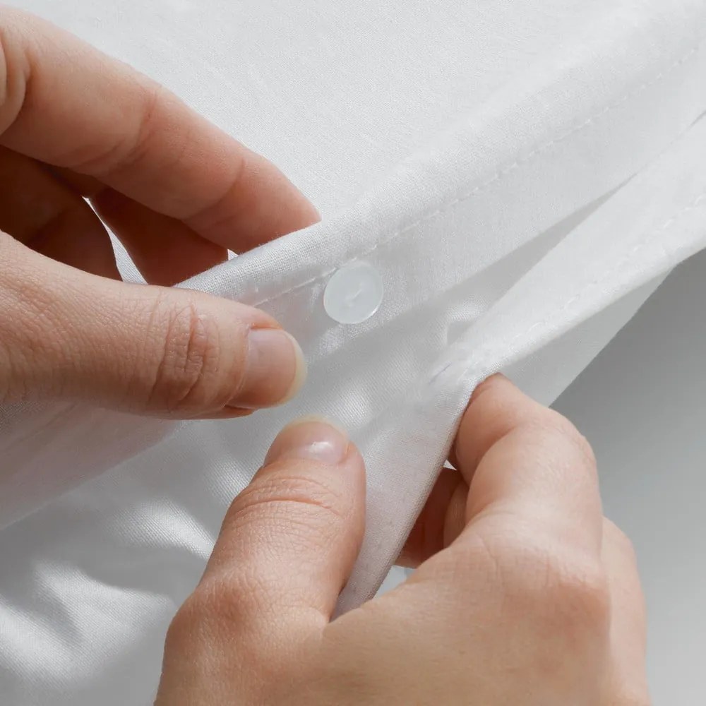 Set copripiumino e federa bianco in microfibra per letto singolo 140x200 cm Heltie – douceur d'intérieur