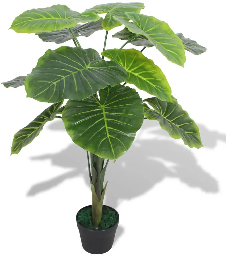 Taro Pianta Artificiale Con Vaso 85 Cm Verde /