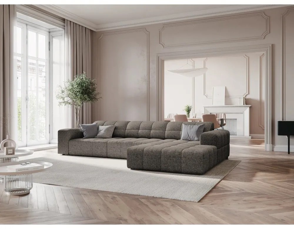 Divano angolare in grigio scuro (con penisola a destra) Chicago – Cosmopolitan Design