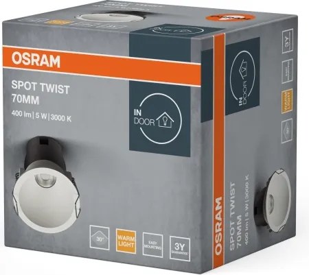 Osram - Faretto da incasso SPOT TWIST LED/5W/230V 3000K Ø 7 cm bianco